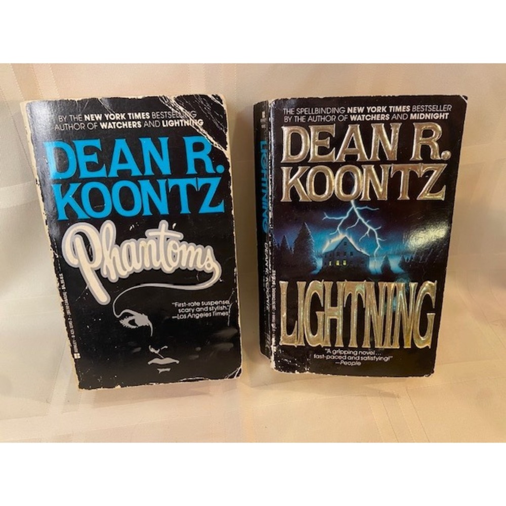 Dean R Koontz Phantoms and Lightning Vintage Paperback Book Lot Berkley 1980s